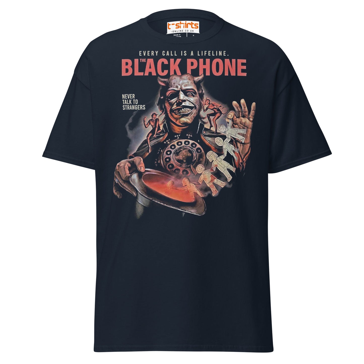 The Black Phone T-Shirt | Horror Movie Parody Tee - Navy - T-Shirts Online