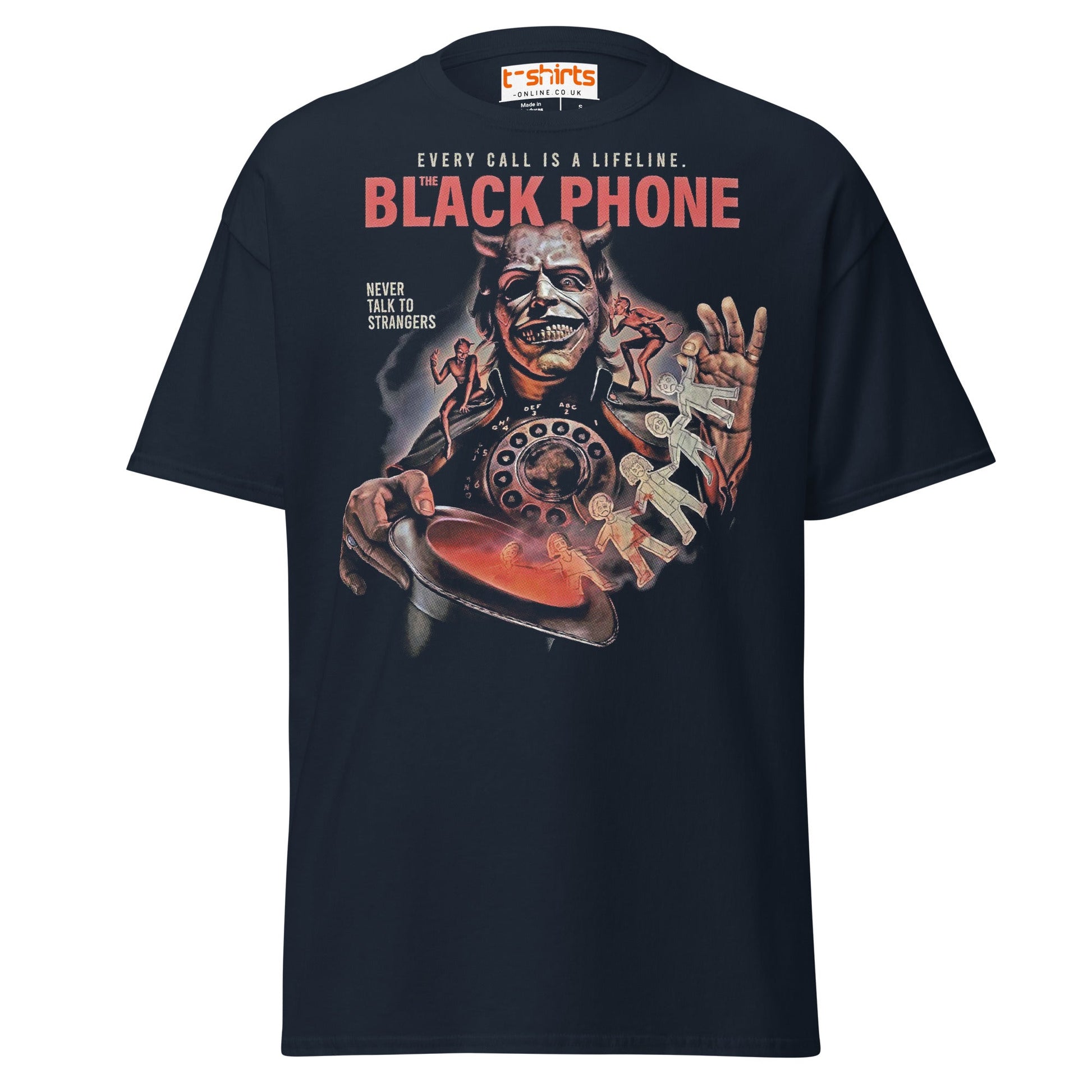 The Black Phone T-Shirt | Horror Movie Parody Tee - Navy - T-Shirts Online