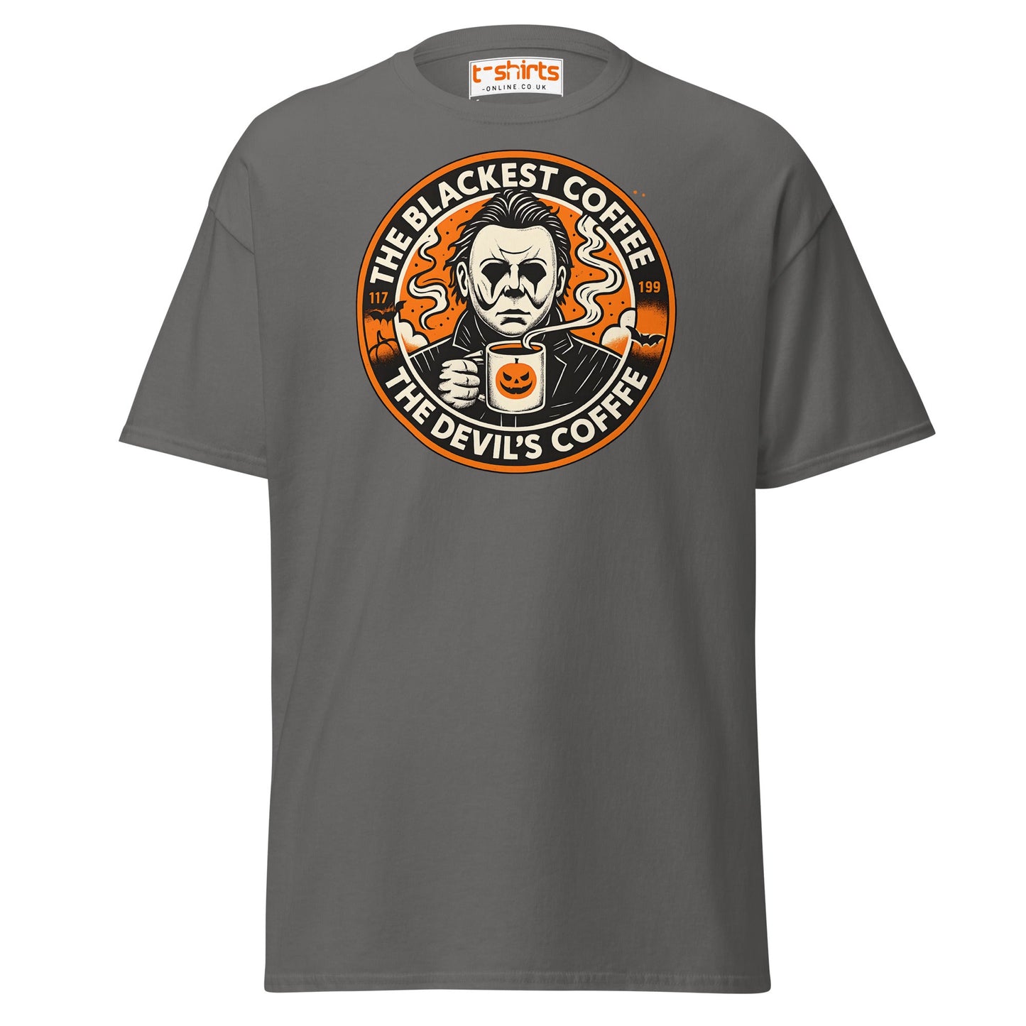 The Blackest Coffee Horror T-Shirt – Creepy Fanart Tee - Charcoal - T-Shirts Online