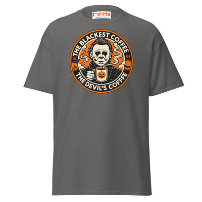 The Blackest Coffee Horror T-Shirt – Creepy Fanart Tee - Charcoal - T-Shirts Online