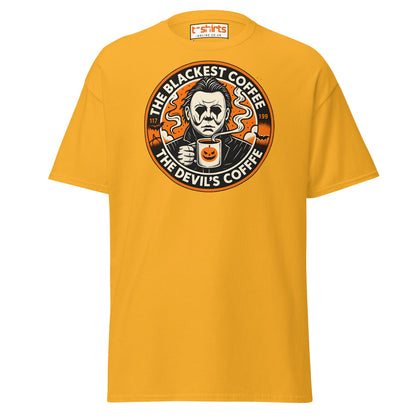 The Blackest Coffee Horror T-Shirt – Creepy Fanart Tee - Gold - T-Shirts Online