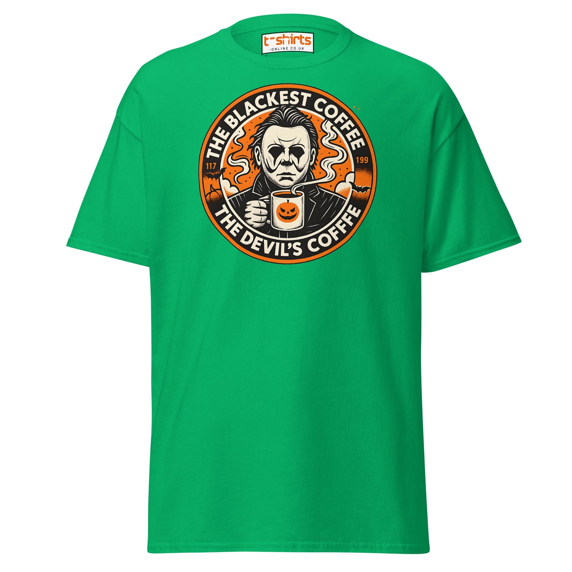 The Blackest Coffee Horror T-Shirt – Creepy Fanart Tee - Irish Green - T-Shirts Online