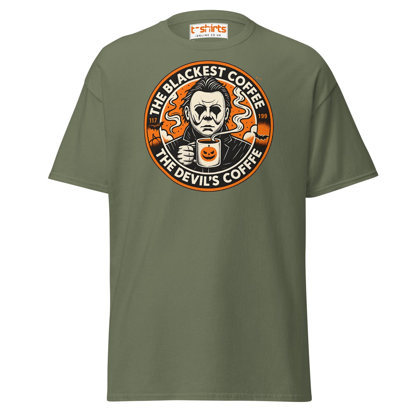 The Blackest Coffee Horror T-Shirt – Creepy Fanart Tee - Military Green - T-Shirts Online