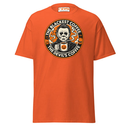 The Blackest Coffee Horror T-Shirt – Creepy Fanart Tee - Orange - T-Shirts Online