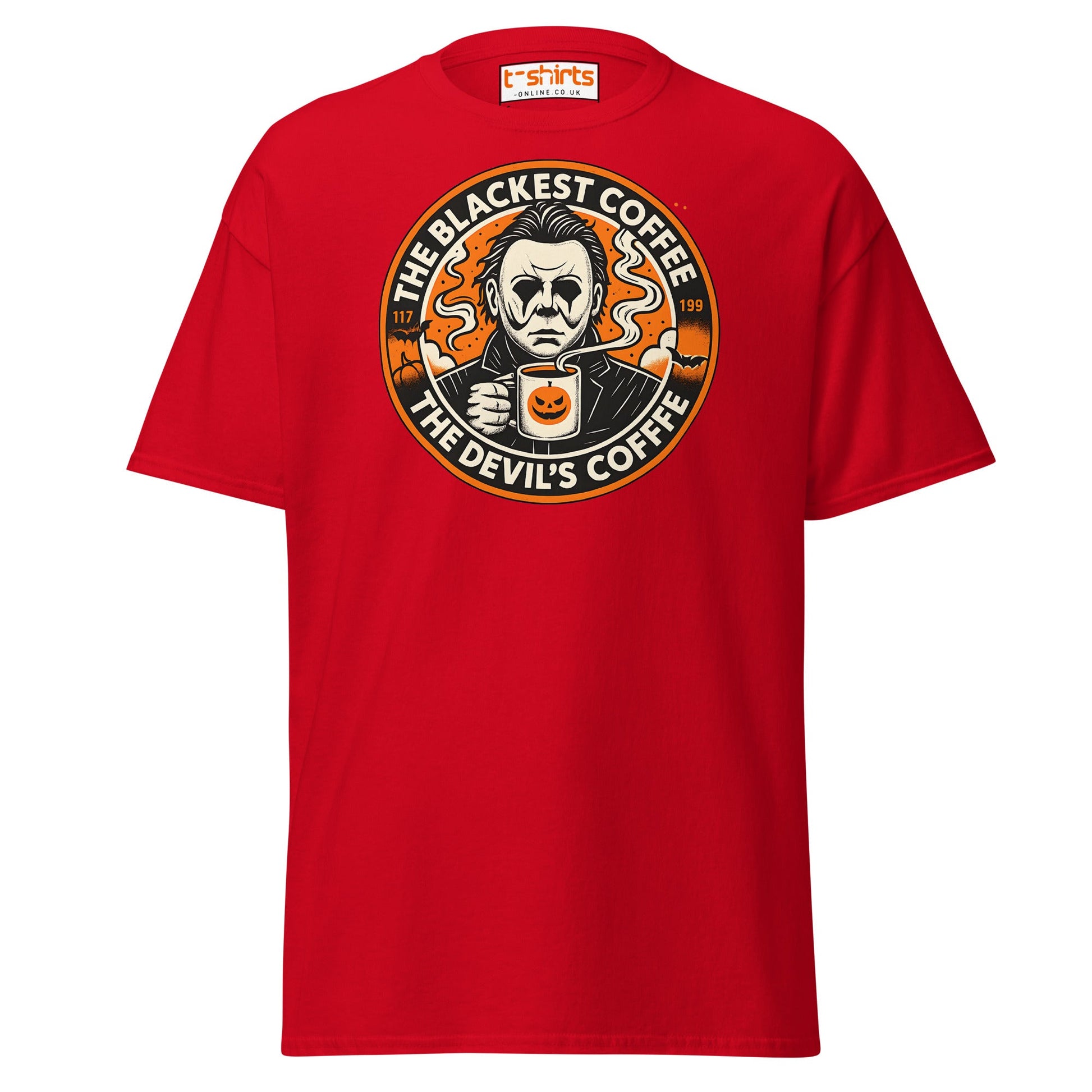 The Blackest Coffee Horror T-Shirt – Creepy Fanart Tee - Red - T-Shirts Online