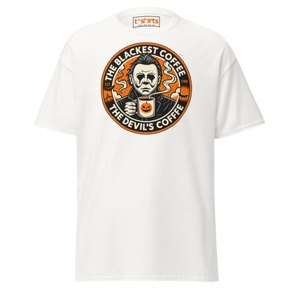 The Blackest Coffee Horror T-Shirt – Creepy Fanart Tee - White - T-Shirts Online