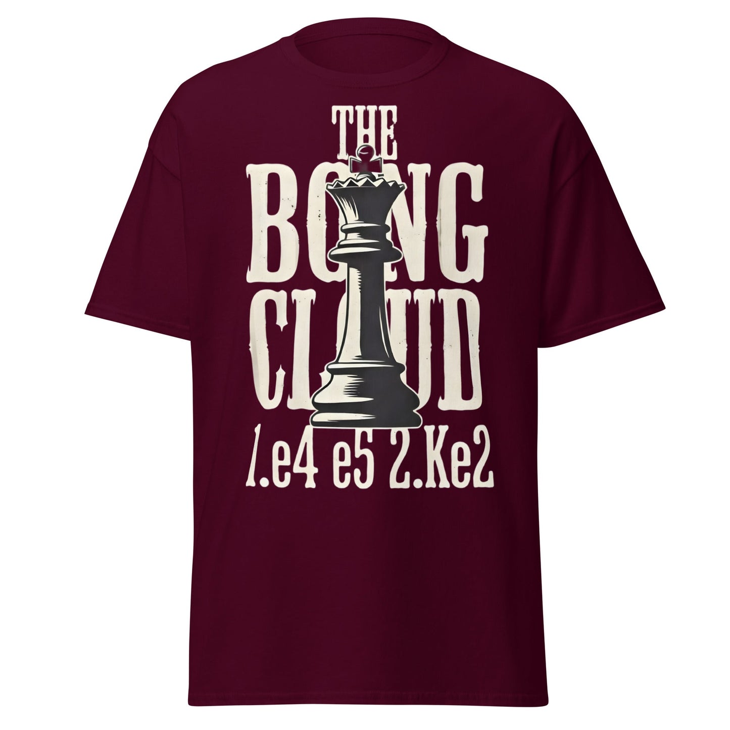 The Bongcloud Attack Chess T-Shirt - Funny Meme Chess Tee - Maroon - T-Shirts Online
