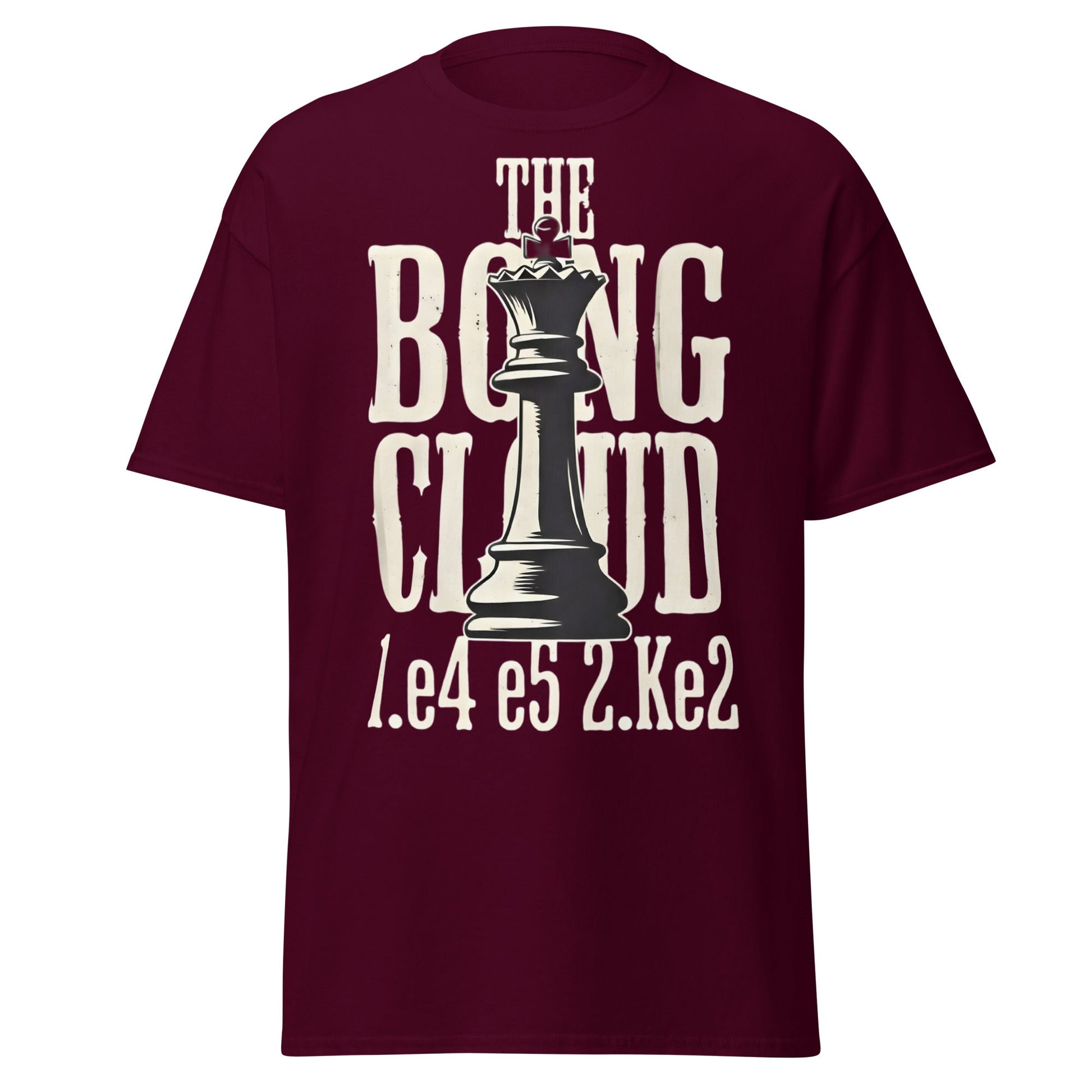 The Bongcloud Attack Chess T-Shirt - Funny Meme Chess Tee - Maroon - T-Shirts Online