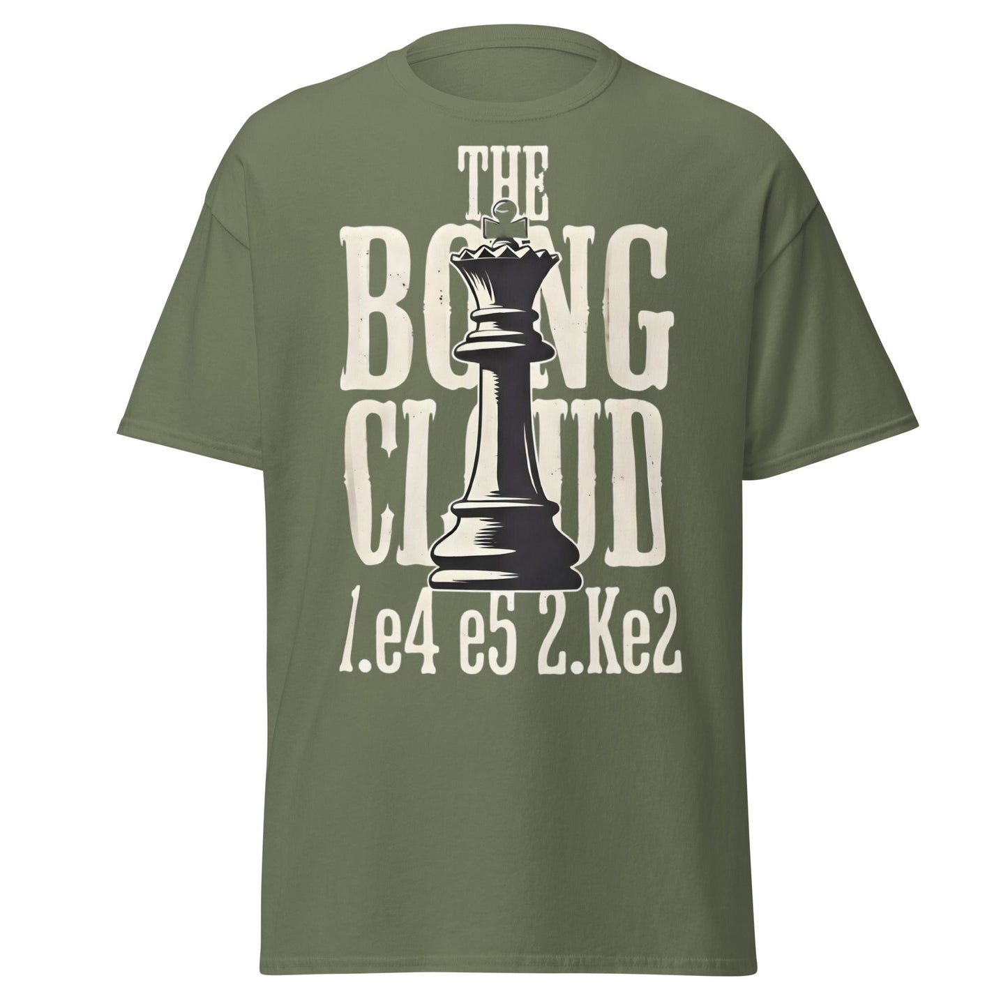 The Bongcloud Attack Chess T-Shirt - Funny Meme Chess Tee - Military Green - T-Shirts Online
