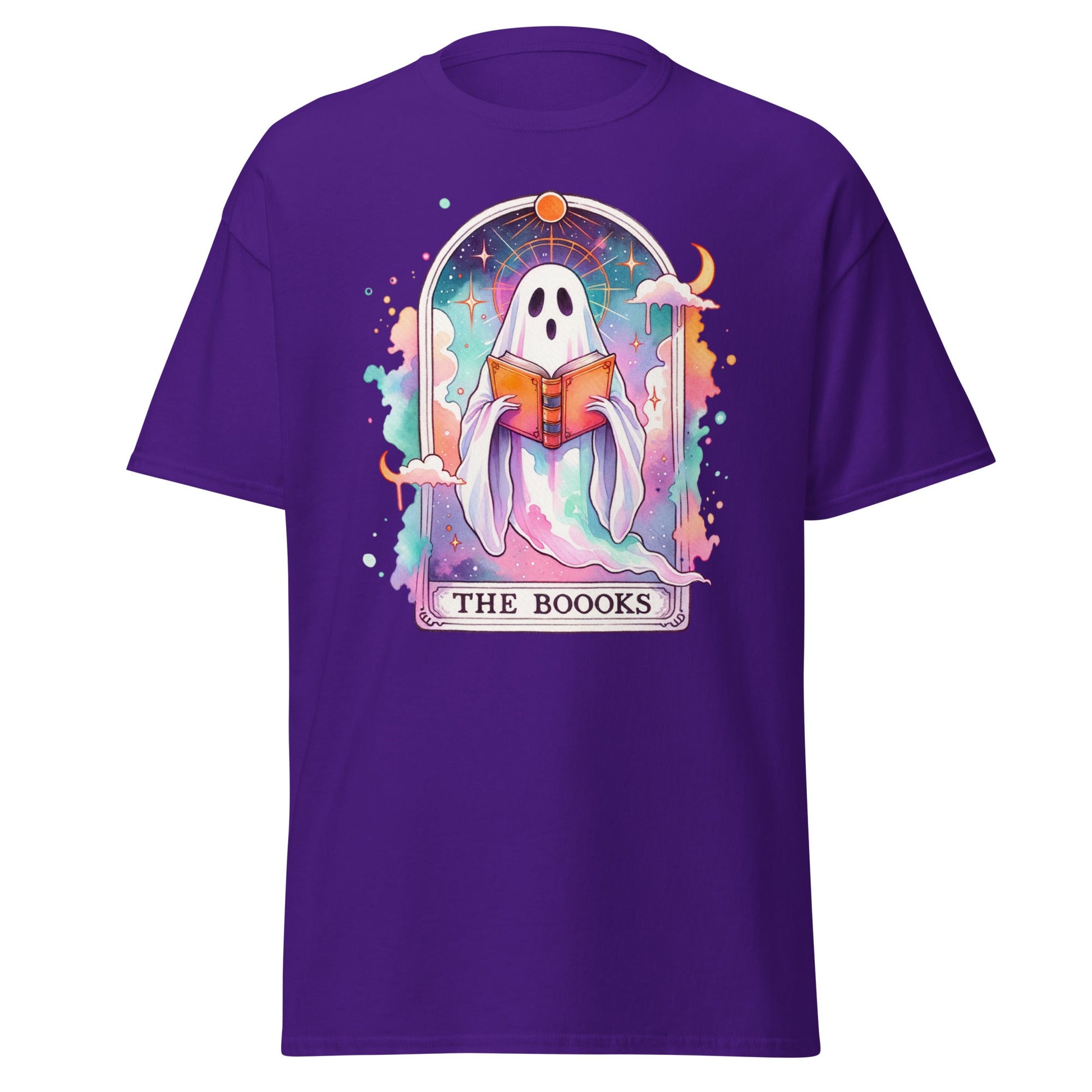 'The Boooks Ghost' Tarot | Tarot Card T-Shirt - Purple - T-Shirts Online