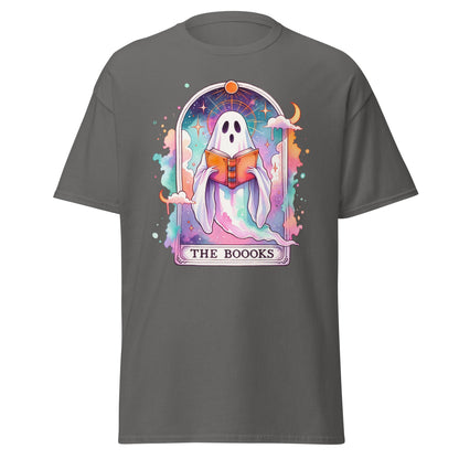 'The Boooks Ghost' Tarot | Tarot Card T-Shirt - Charcoal - T-Shirts Online
