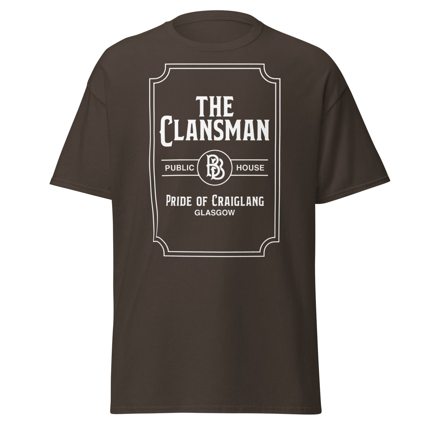 The Clansman Public House Craiglang T-Shirt - Glasgow Tee - Dark Chocolate - T-Shirts Online