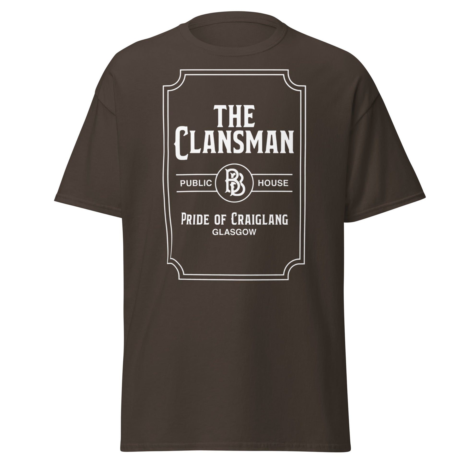 The Clansman Public House Craiglang T-Shirt - Glasgow Tee - Dark Chocolate - T-Shirts Online