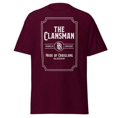 The Clansman Public House Craiglang T-Shirt - Glasgow Tee - Maroon - T-Shirts Online