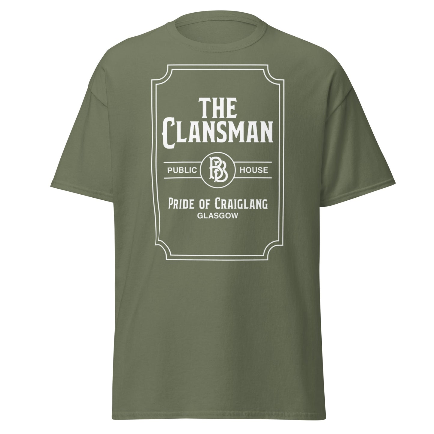 The Clansman Public House Craiglang T-Shirt - Glasgow Tee - Military Green - T-Shirts Online