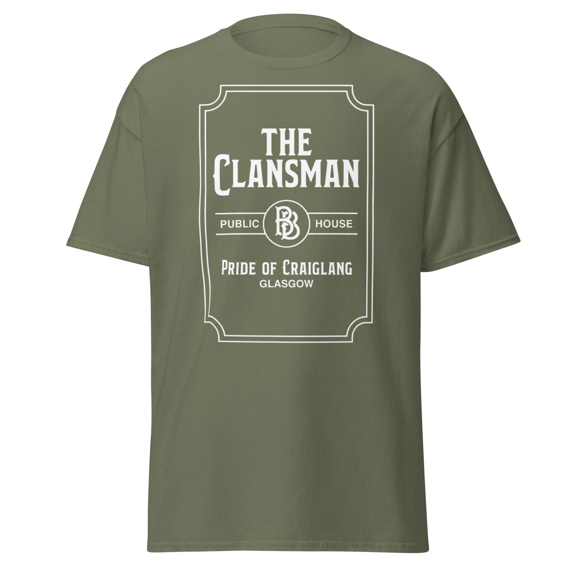 The Clansman Public House Craiglang T-Shirt - Glasgow Tee - Military Green - T-Shirts Online