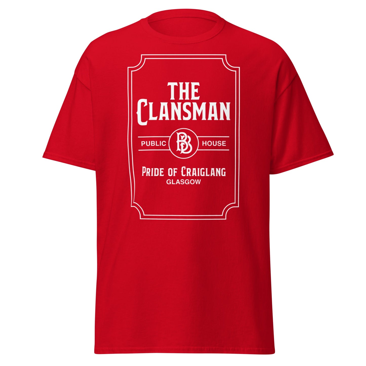 The Clansman Public House Craiglang T-Shirt - Glasgow Tee - Red - T-Shirts Online