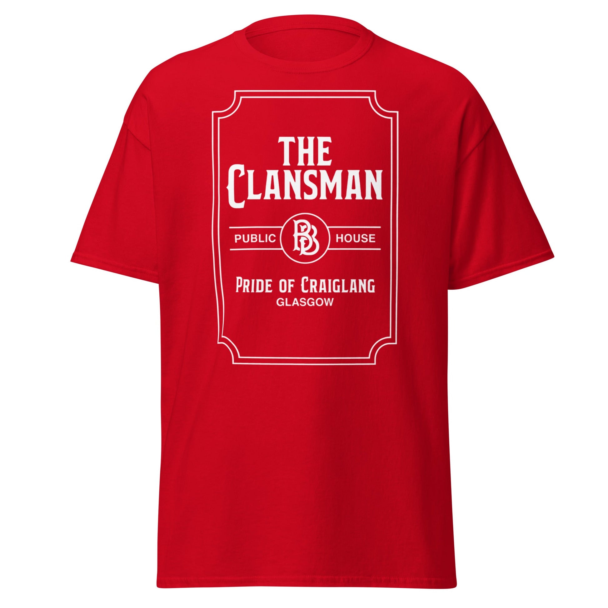 The Clansman Public House Craiglang T-Shirt - Glasgow Tee - Red - T-Shirts Online