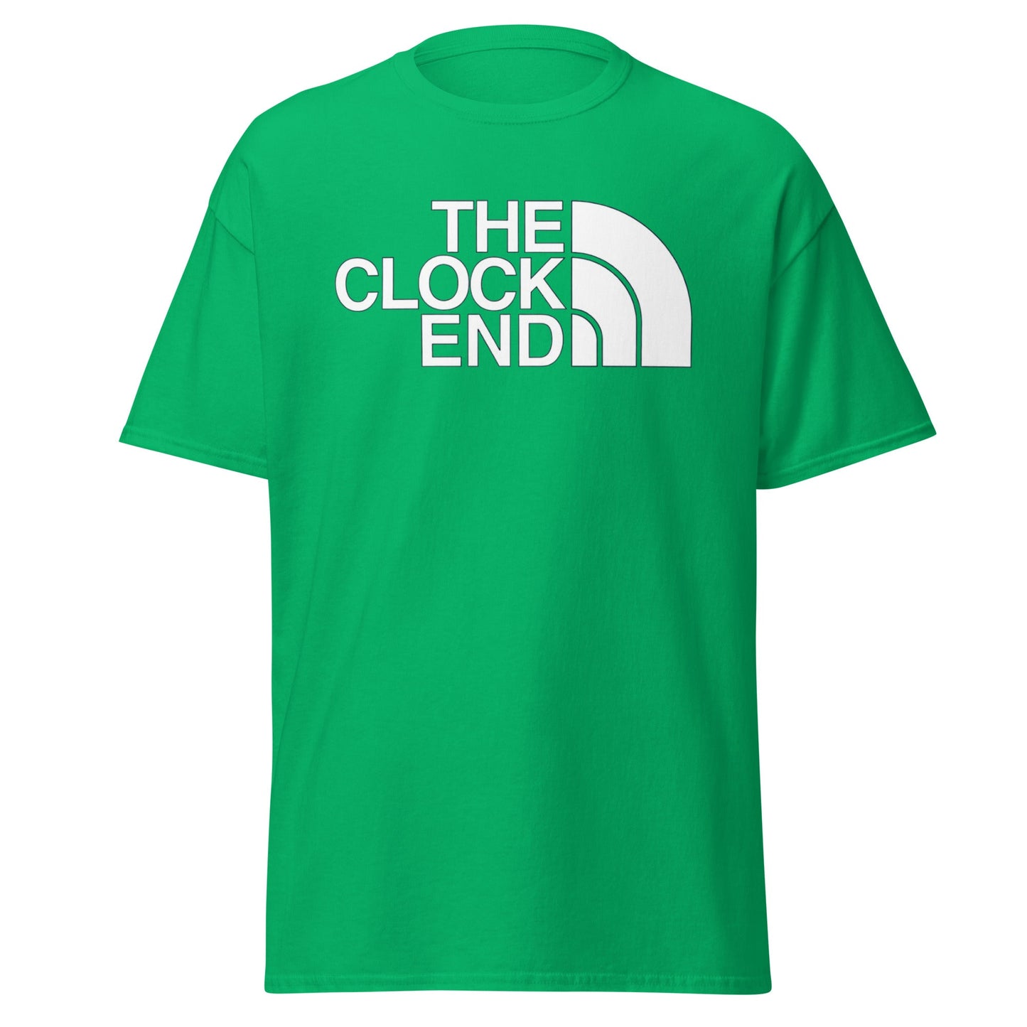 The Clock End T-Shirt | Arsenal Fan North Face Style Tee - Irish Green - T-Shirts Online
