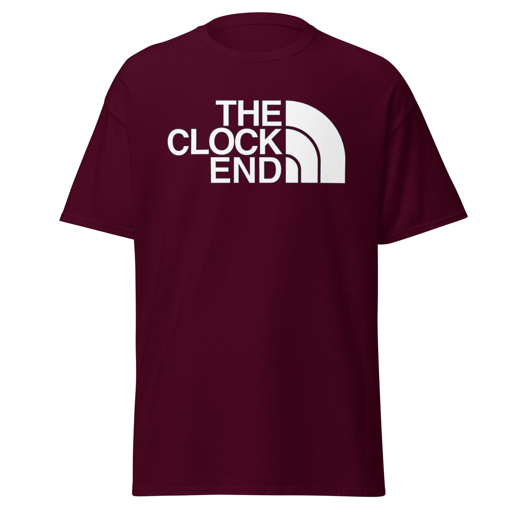 The Clock End T-Shirt | Arsenal Fan North Face Style Tee - Maroon - T-Shirts Online
