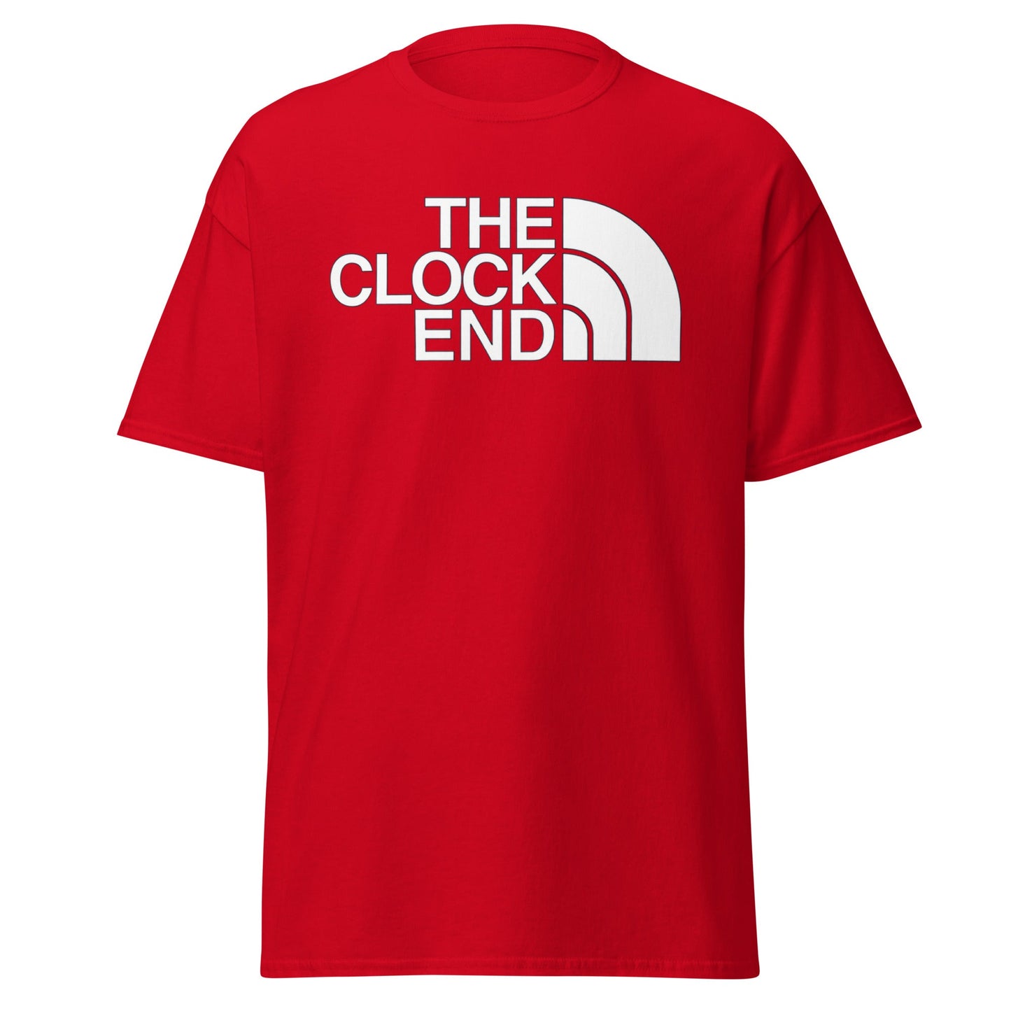 The Clock End T-Shirt | Arsenal Fan North Face Style Tee - Red - T-Shirts Online