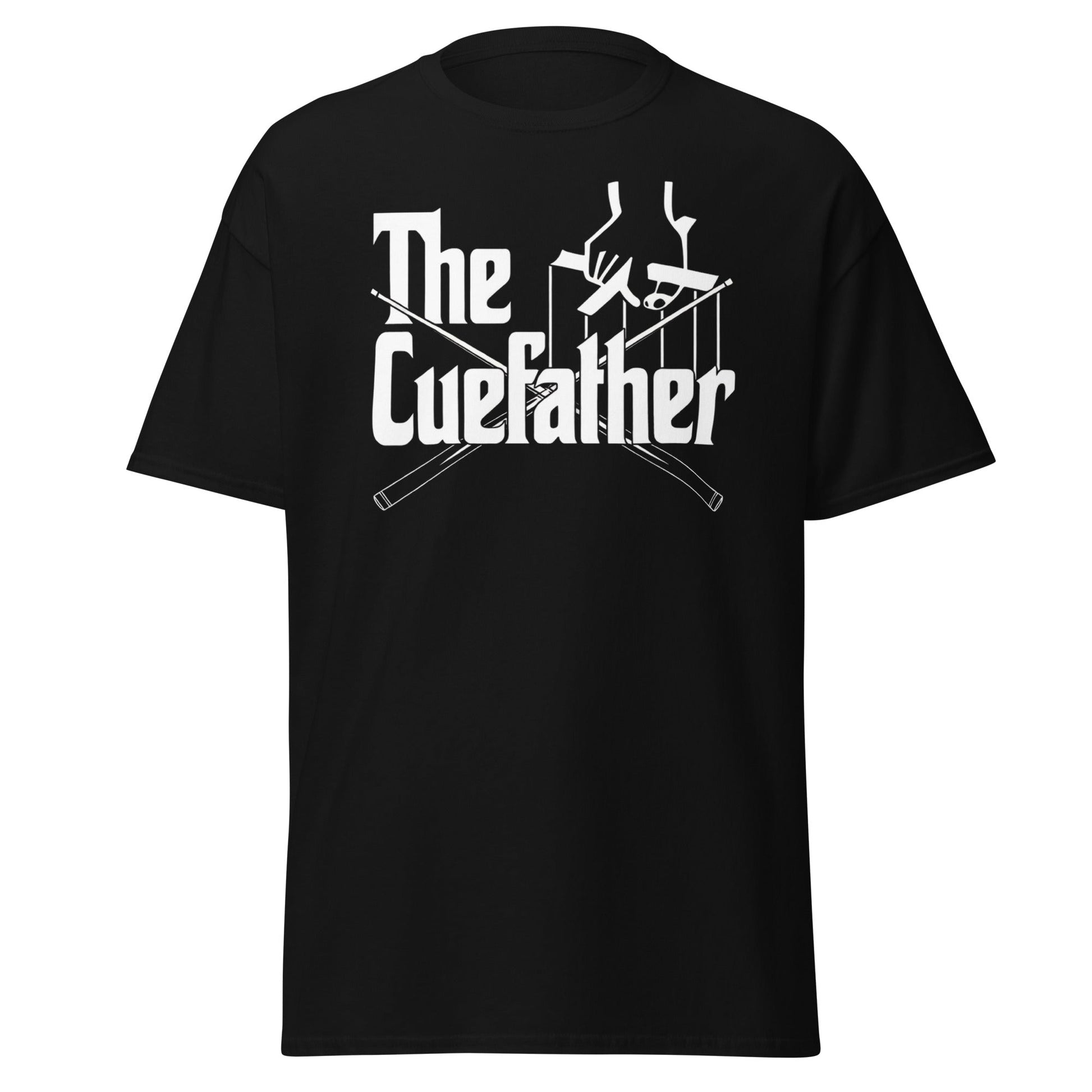 The Cuefather Snooker T-Shirt - Funny Snooker Parody Tee - Black - T-Shirts Online