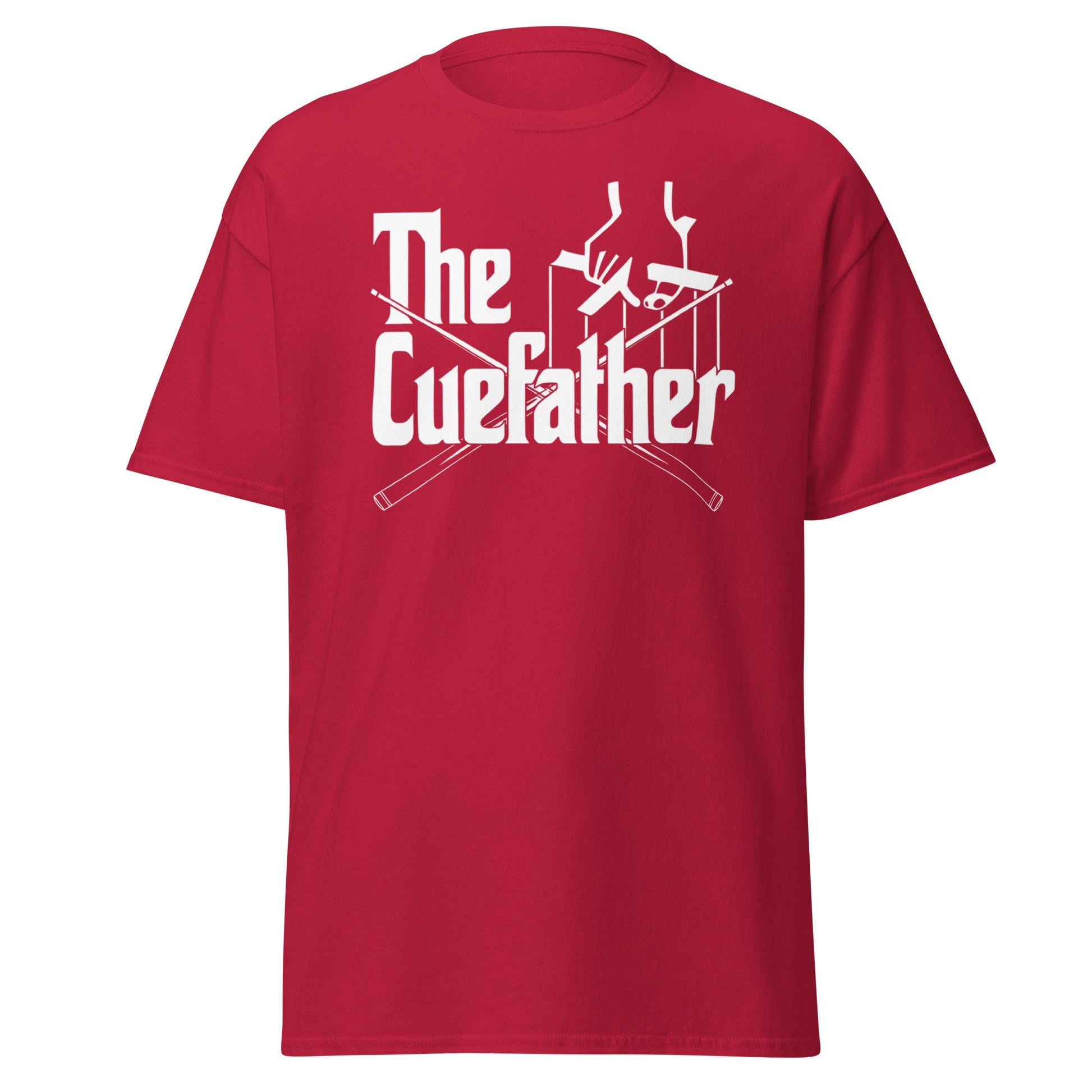 The Cuefather Snooker T-Shirt - Funny Snooker Parody Tee - Cardinal - T-Shirts Online