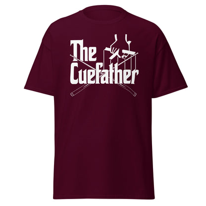 The Cuefather Snooker T-Shirt - Funny Snooker Parody Tee - Maroon - T-Shirts Online