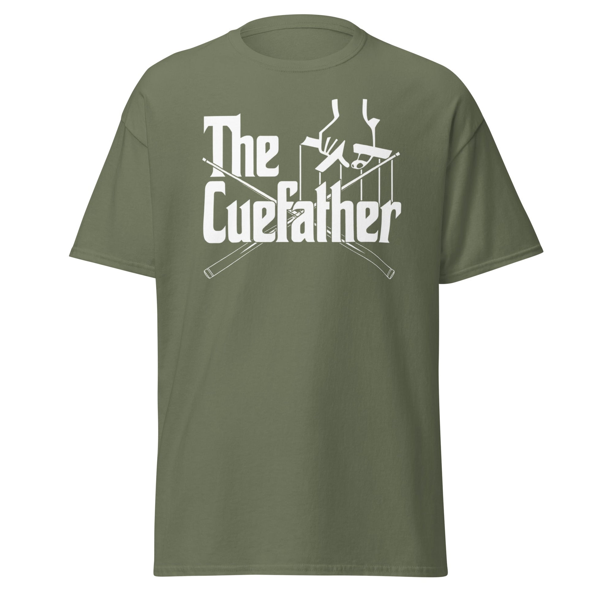 The Cuefather Snooker T-Shirt - Funny Snooker Parody Tee - Military Green - T-Shirts Online