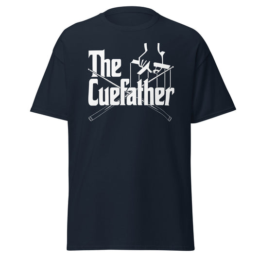 The Cuefather Snooker T-Shirt - Funny Snooker Parody Tee - Navy - T-Shirts Online
