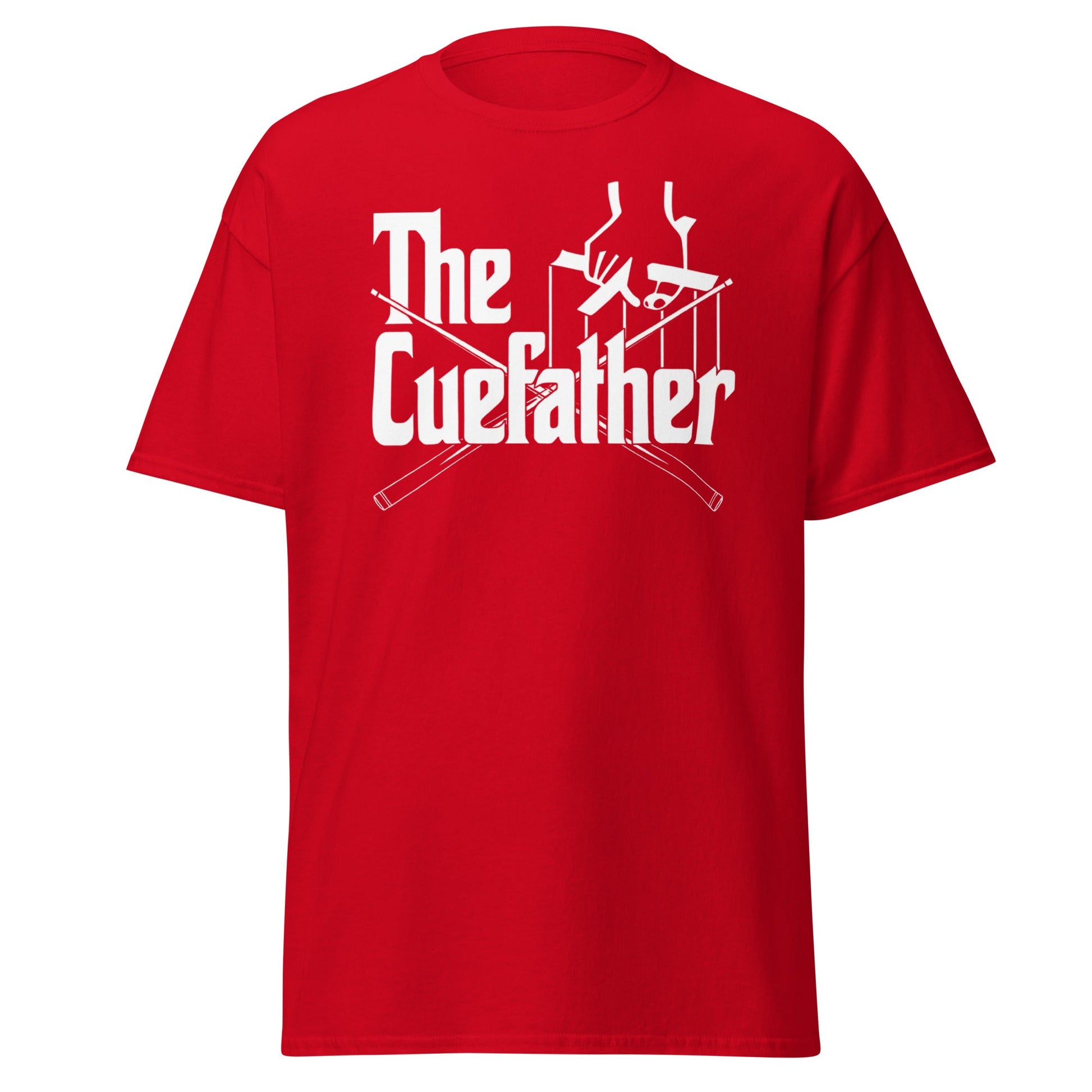The Cuefather Snooker T-Shirt - Funny Snooker Parody Tee - Red - T-Shirts Online