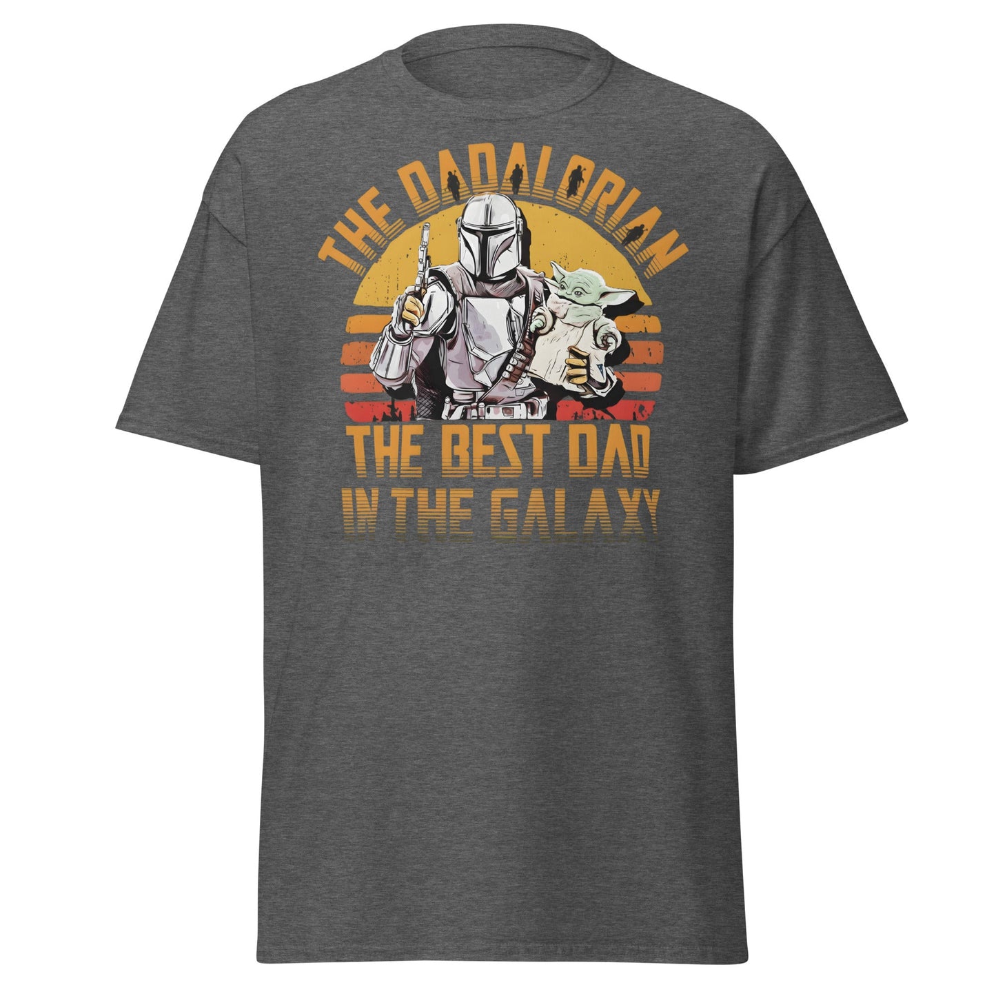 The Dadalorian Best Dad in the Galaxy T-Shirt Gift - Dark Heather - T-Shirts Online