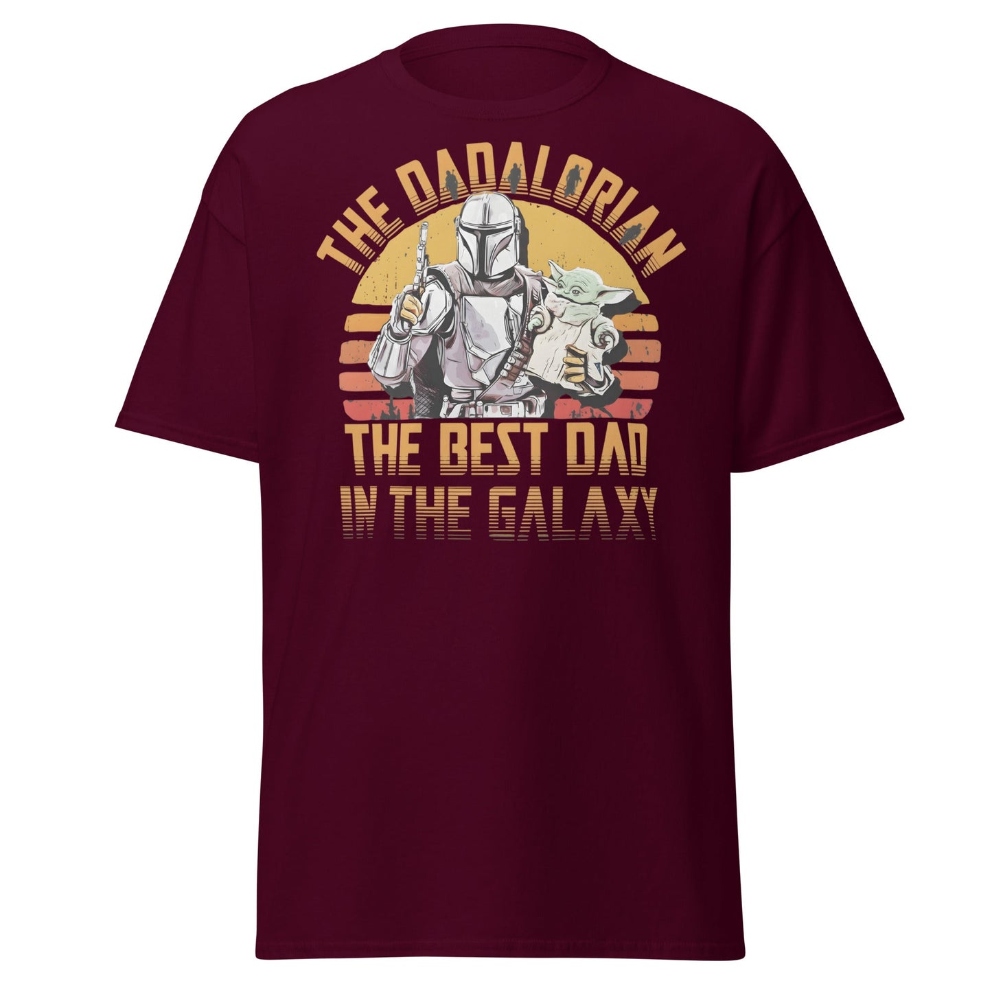 The Dadalorian Best Dad in the Galaxy T-Shirt Gift - Maroon - T-Shirts Online