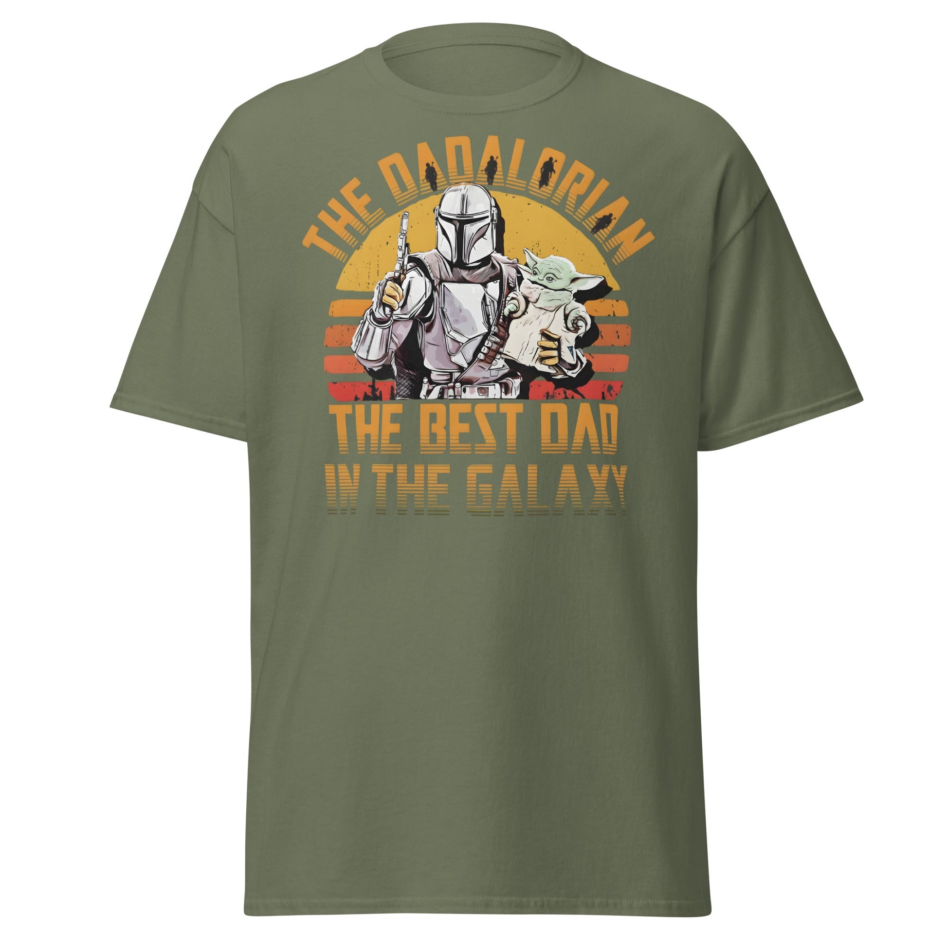 The Dadalorian Best Dad in the Galaxy T-Shirt Gift - Military Green - T-Shirts Online