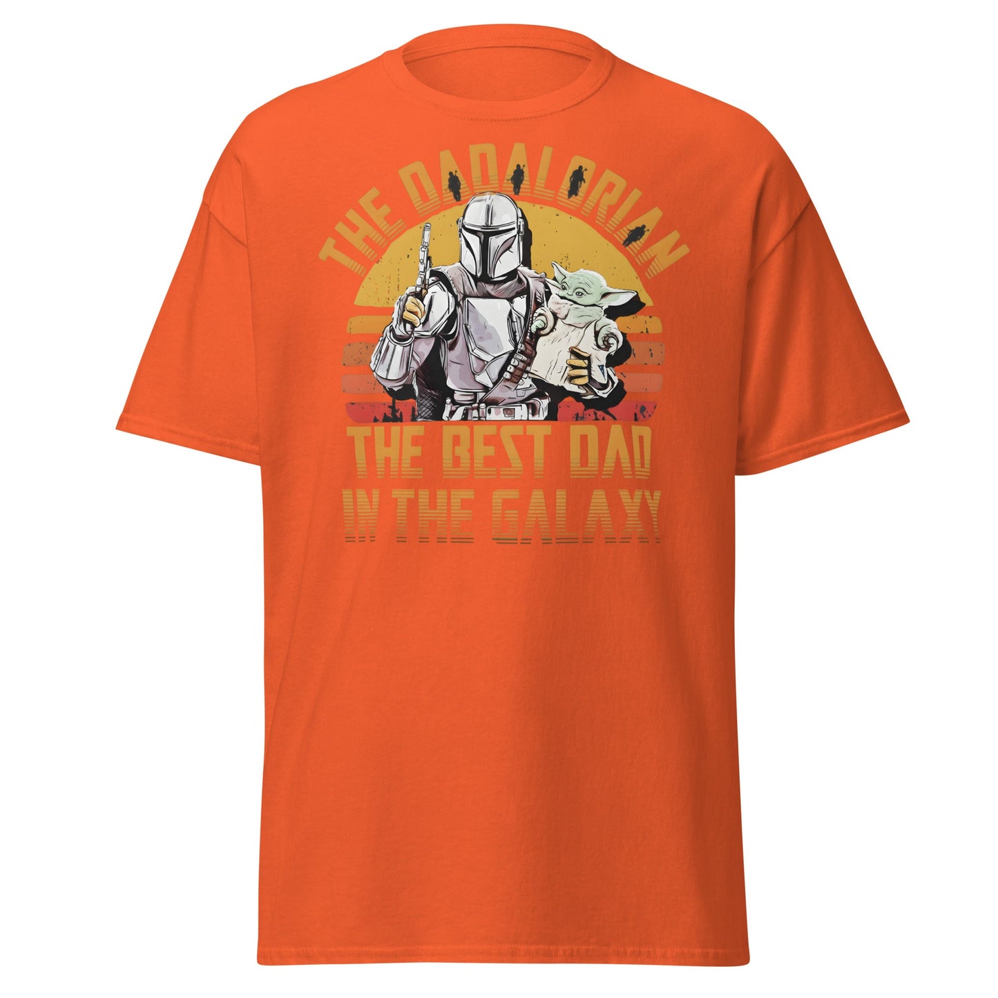 The Dadalorian Best Dad in the Galaxy T-Shirt Gift - Orange - T-Shirts Online