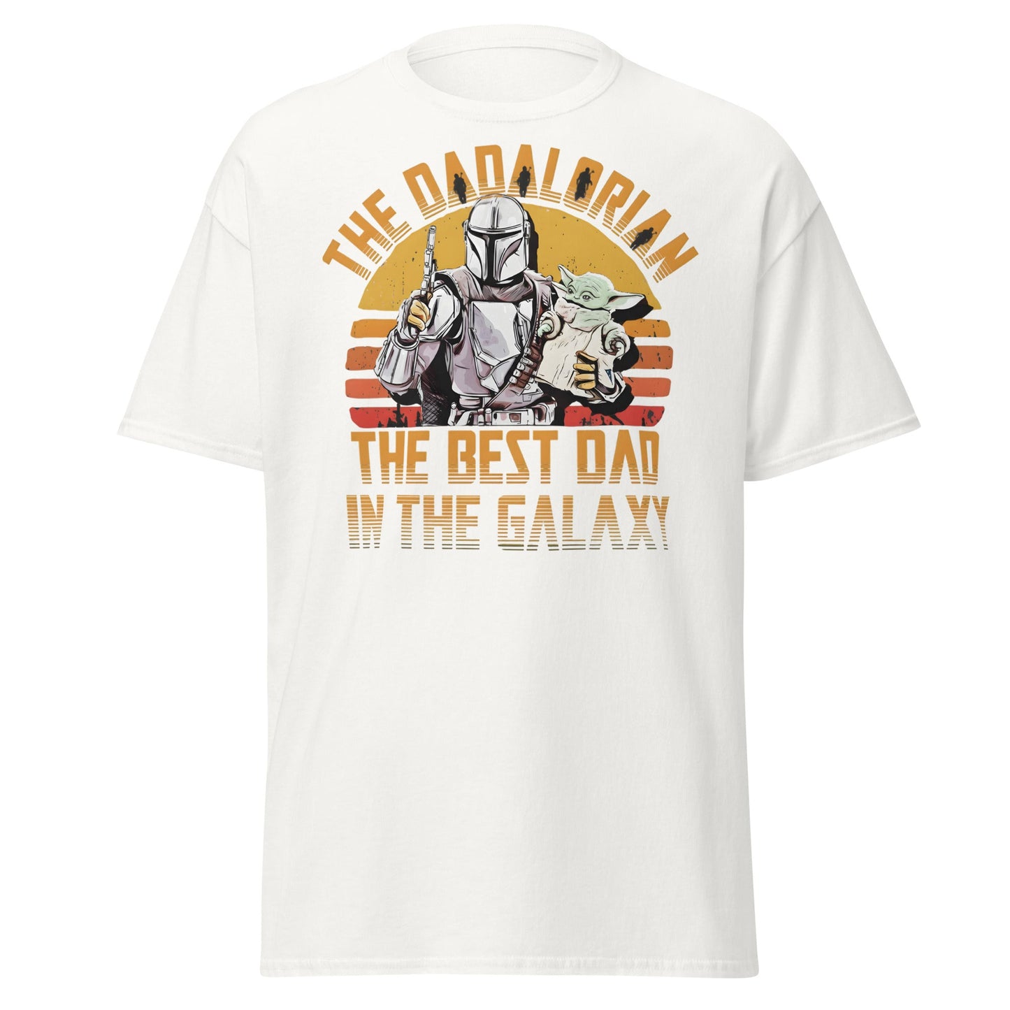 The Dadalorian Best Dad in the Galaxy T-Shirt Gift - White - T-Shirts Online