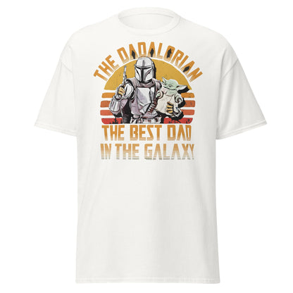 The Dadalorian Best Dad in the Galaxy T-Shirt Gift - White - T-Shirts Online