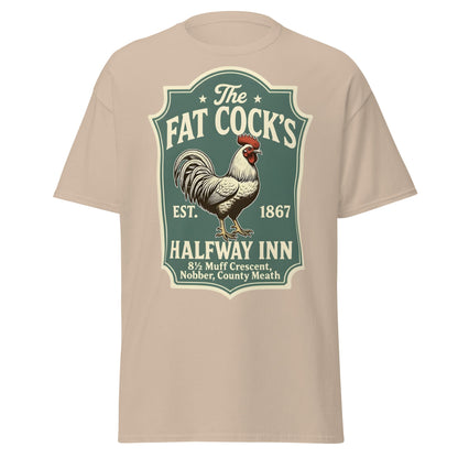 The Fat Cock's Halfway Inn Funny Irish Pub T-Shirt - Sand - T-Shirts Online