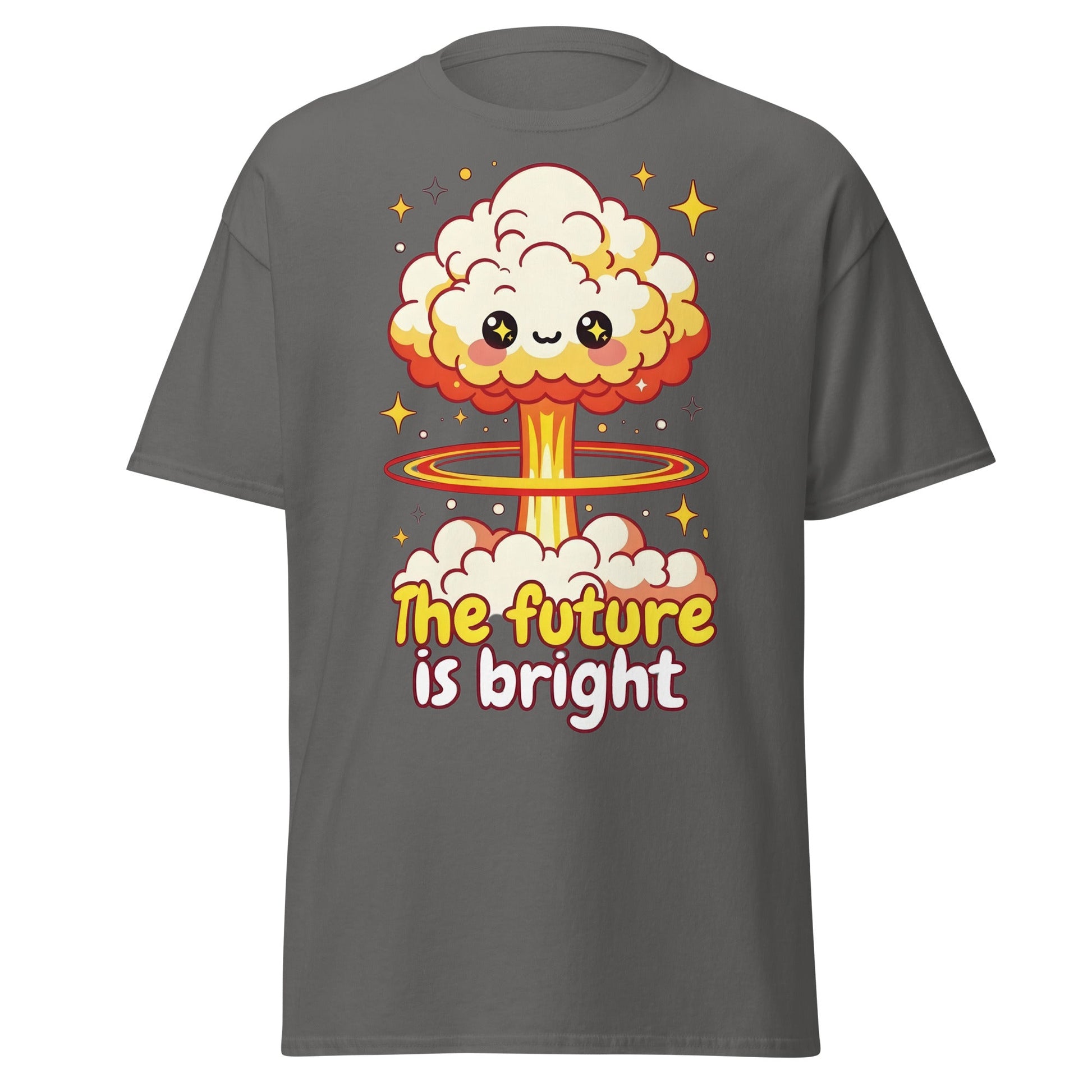 The Future is Bright Kawaii Mushroom Cloud T-Shirt - Charcoal - T-Shirts Online