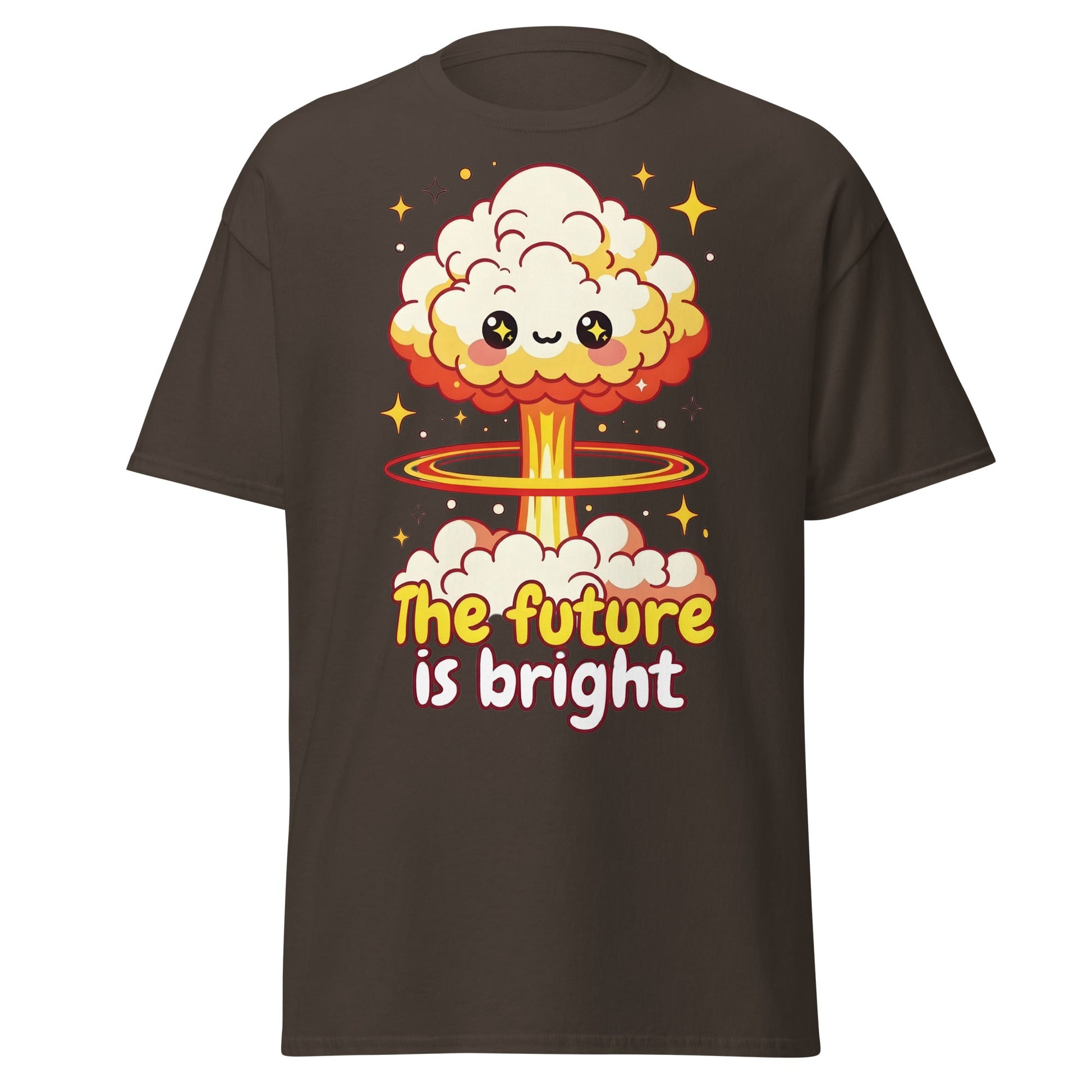 The Future is Bright Kawaii Mushroom Cloud T-Shirt - Dark Chocolate - T-Shirts Online