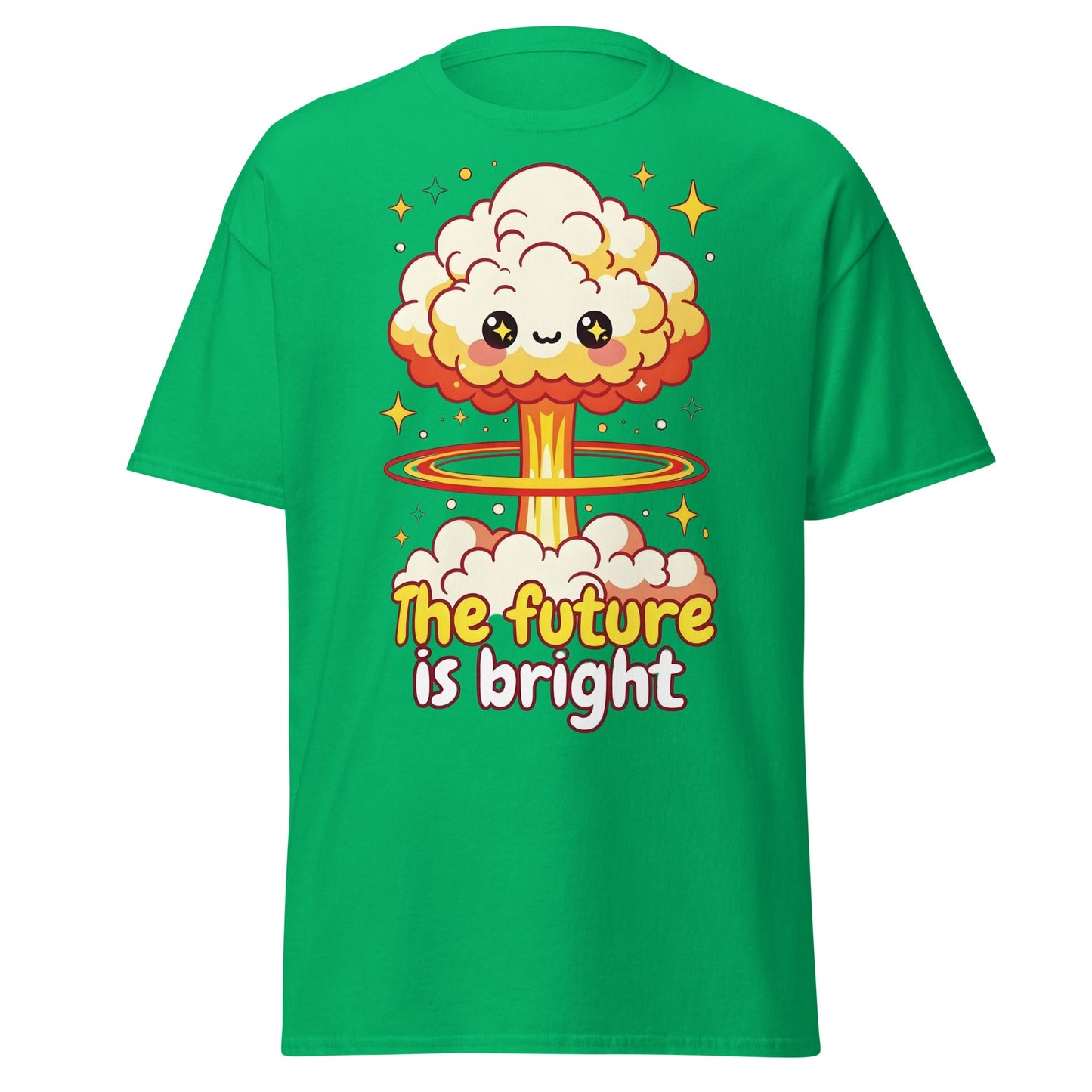 The Future is Bright Kawaii Mushroom Cloud T-Shirt - Irish Green - T-Shirts Online