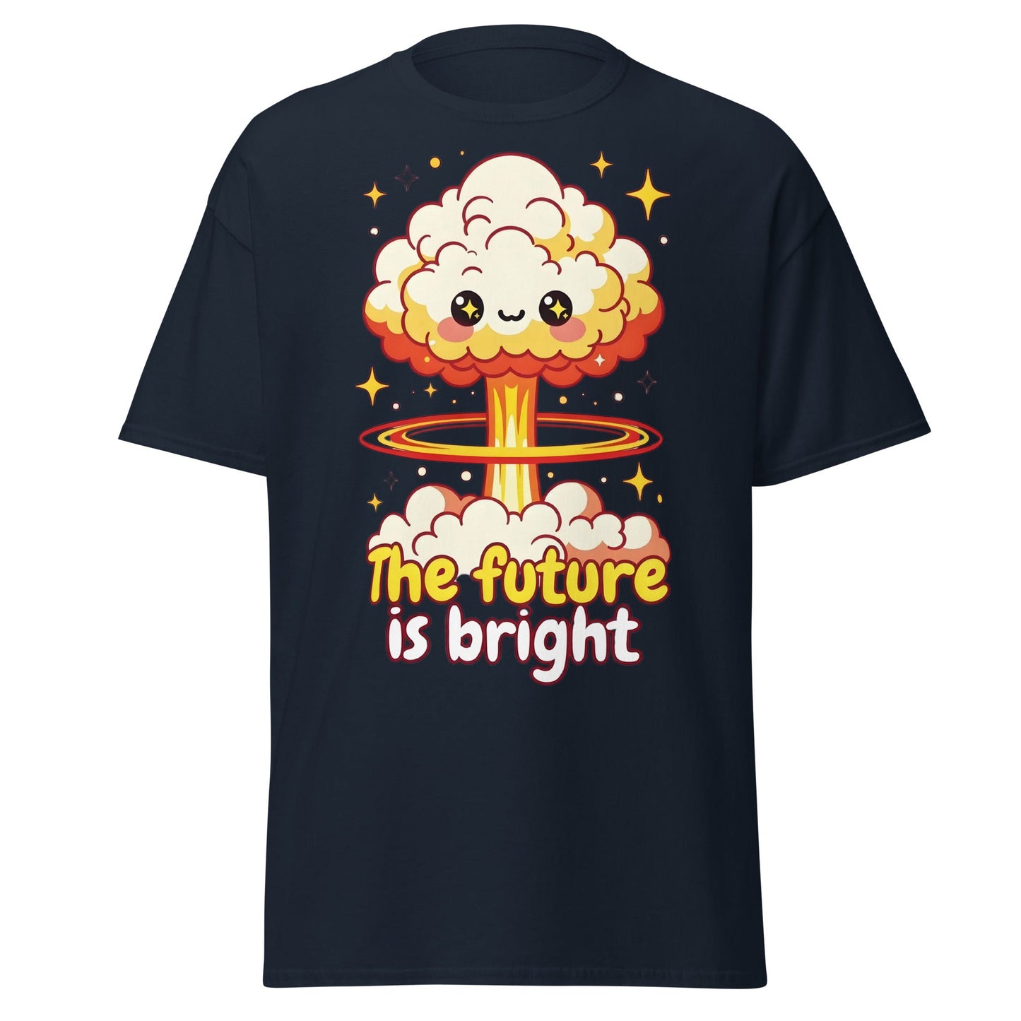 The Future is Bright Kawaii Mushroom Cloud T-Shirt - Navy - T-Shirts Online