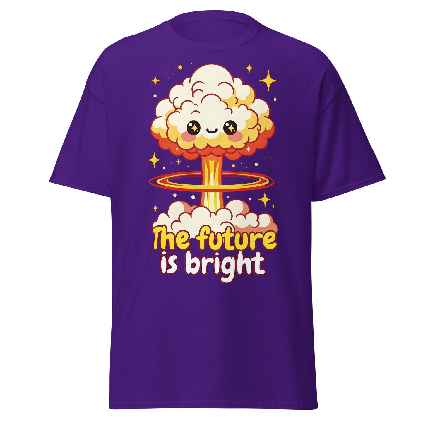 The Future is Bright Kawaii Mushroom Cloud T-Shirt - Purple - T-Shirts Online