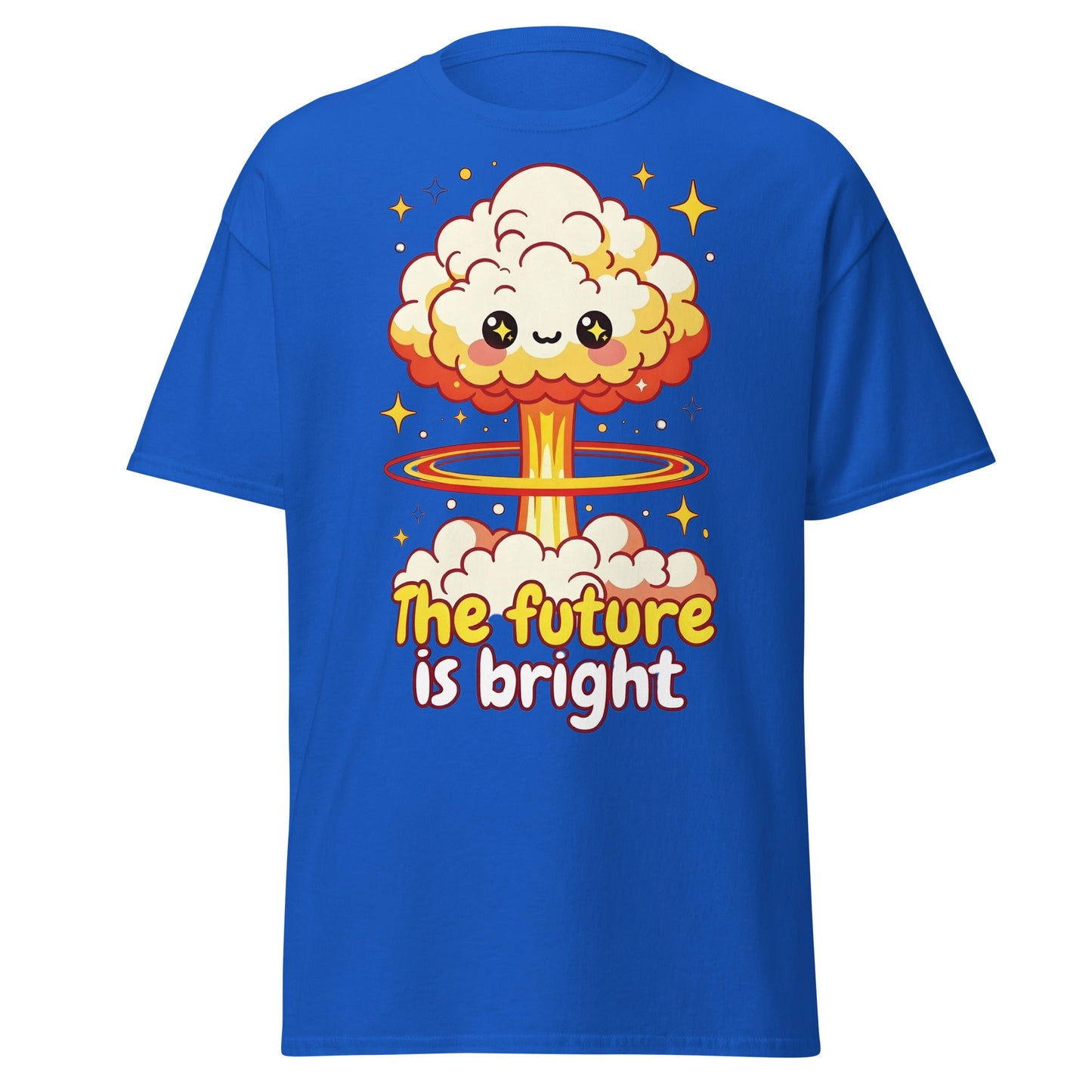 The Future is Bright Kawaii Mushroom Cloud T-Shirt - Royal - T-Shirts Online