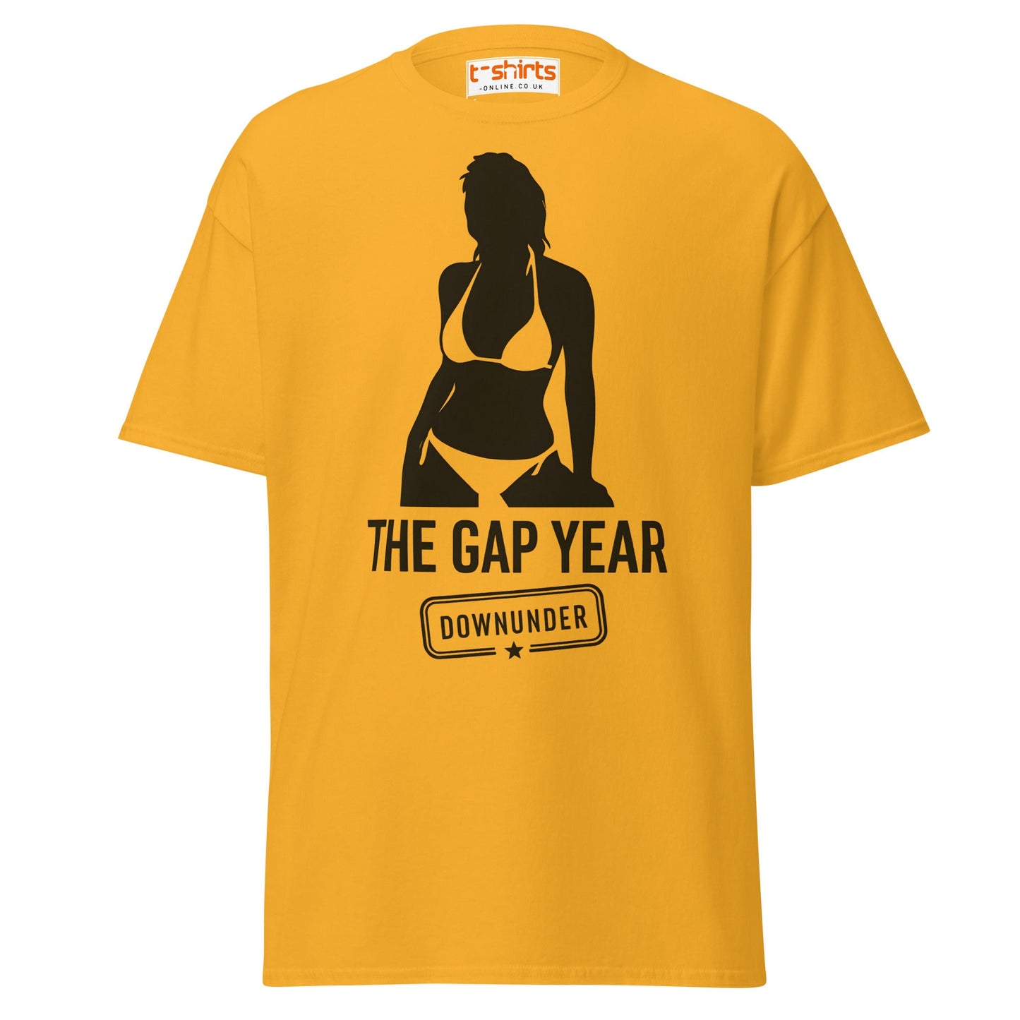 The Gap Year Downunder T-Shirt – Travel Humor Tee - Gold - T-Shirts Online