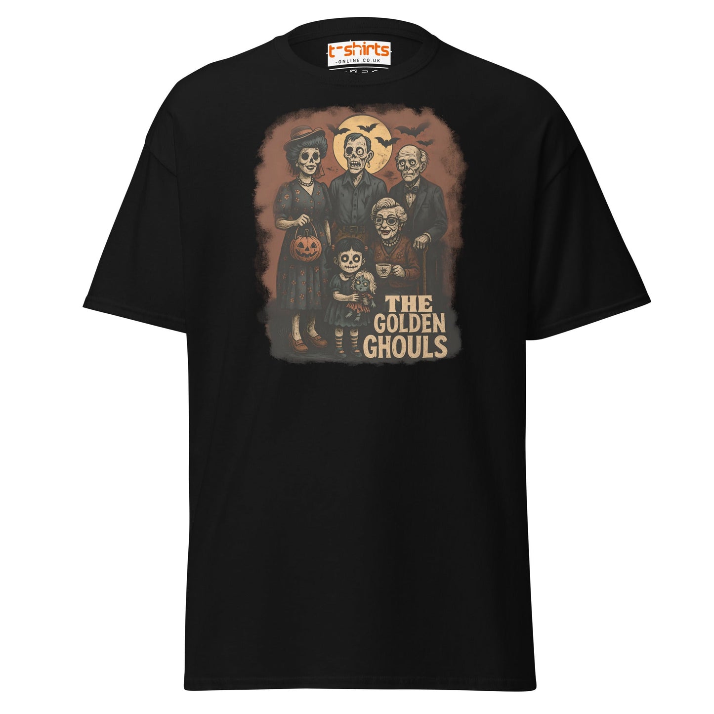 The Golden Ghouls T-Shirt | Vintage Halloween Tee - Black - T-Shirts Online