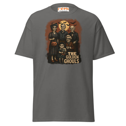 The Golden Ghouls T-Shirt | Vintage Halloween Tee - Charcoal - T-Shirts Online
