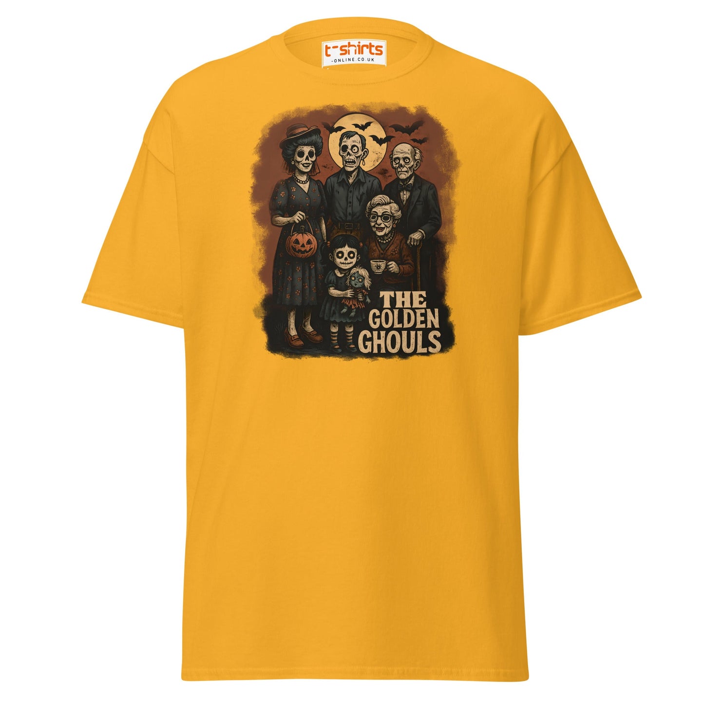 The Golden Ghouls T-Shirt | Vintage Halloween Tee - Gold - T-Shirts Online