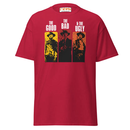 The Good The Bad & The Ugly T-Shirt | Retro Western Movie Tee - Cardinal - T-Shirts Online