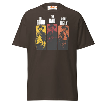 The Good The Bad & The Ugly T-Shirt | Retro Western Movie Tee - Dark Chocolate - T-Shirts Online